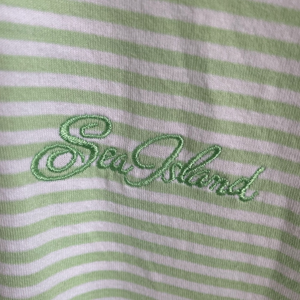 Peter Millar Men’s Green Stripe Polo Large Sea Island